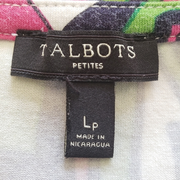Talbots Petite Large Pink & Green Soft Stretch Top - Picture 5 of 6